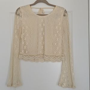 American Rag lace, bell long sleeve top